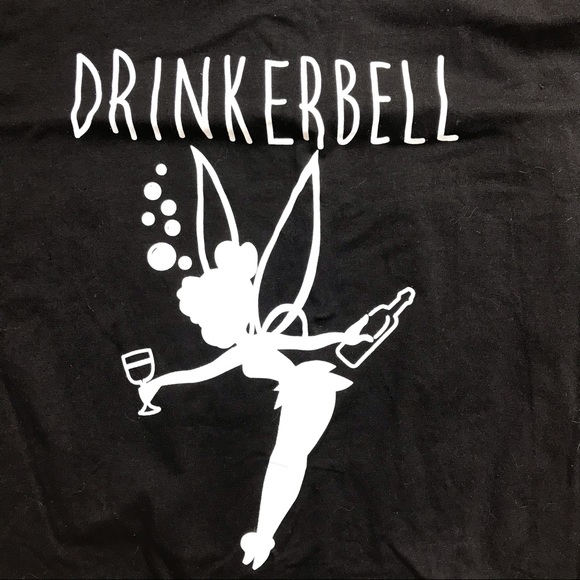 Graphic Tinker Bell Black White Tank Top, EUC, L - Picture 4 of 10